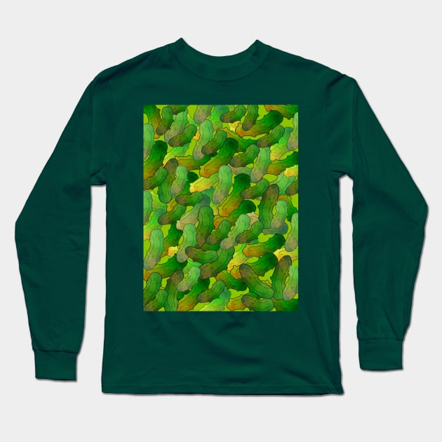 FUNNY Food Lots Of Dill Pickles - Dill Pickle Art Long Sleeve T-Shirt by SartorisArt1